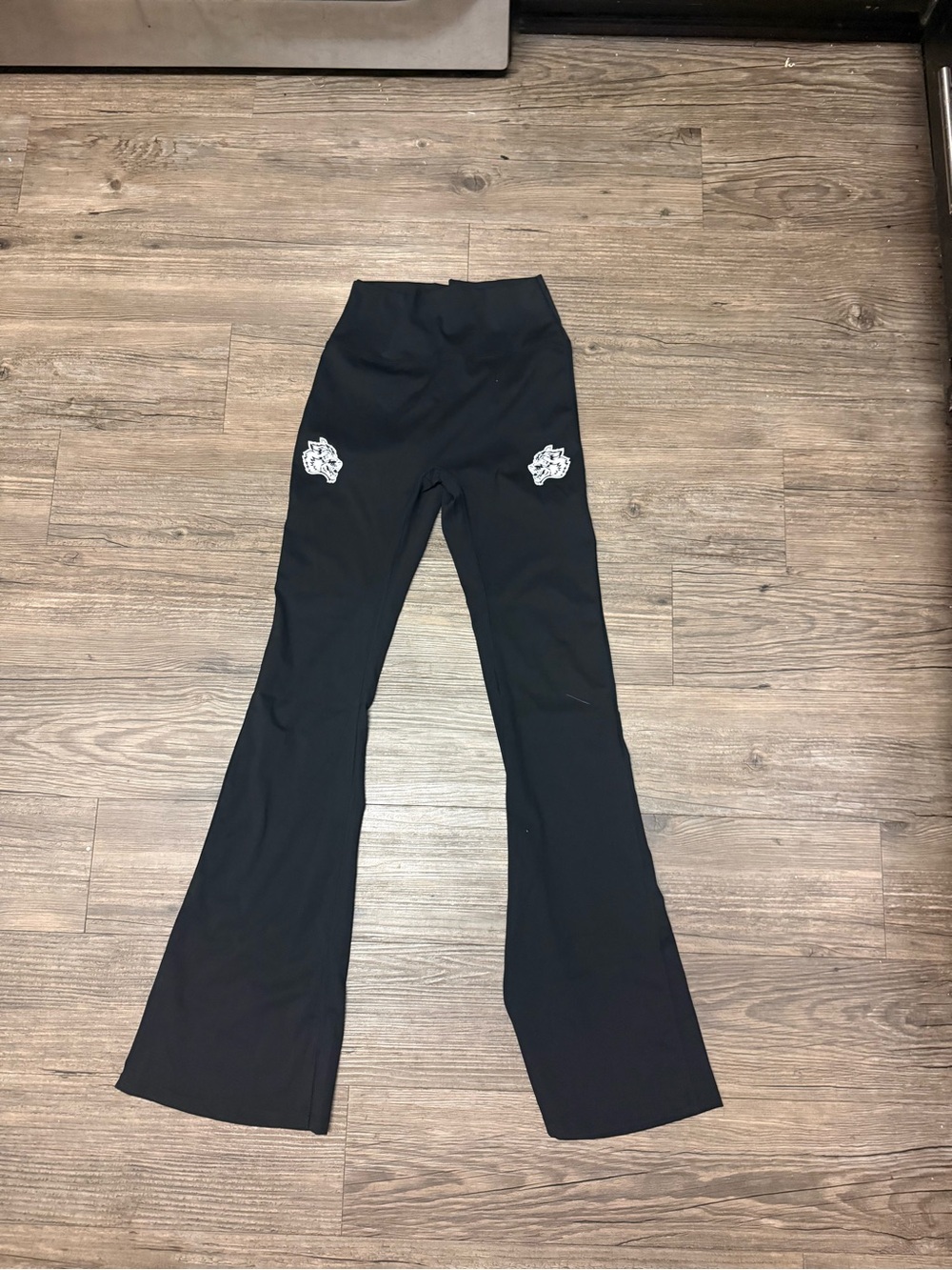 Black Flared Athletic Leggings Pants - Unbranded